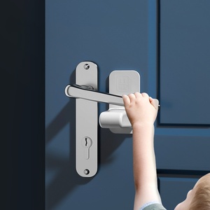 Cerradura de Palanca Universal para Puerta, Antirrobo, Seguridad Infantil, Sin Perforaciones, Multifunción, Botón Oculto, Hebilla para Seguridad en el Hogar - Product Image 1