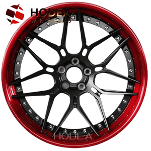Juego de 2 Ruedas Forjadas Rojas de Perfil Bajo, Personalizadas de 18-24 Pulgadas, Ligeras, Aleación 6061-T6, ET/PCD Personalizados para BMW/Benz - Product Image 1