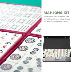 Ensemble de Mahjong chinois numéroté 144 carreaux ensemble Mah-Jong chinois portable avec boîte - Product Image 4