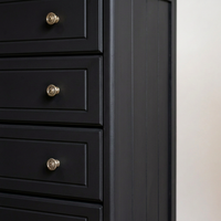 Commode classique européenne à 4 tiroirs en bois – Meuble de rangement robuste en Radiata/MDF avec poignées en alliage pour la maison et la chambre