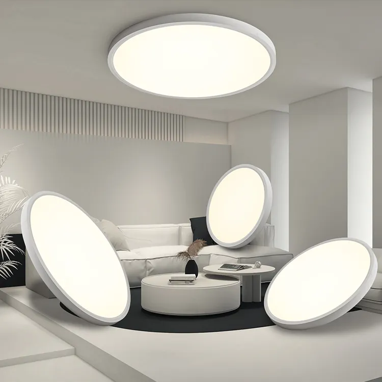 현대 팝 슬림 라운드 원격 제어 블랙 화이트 피팅 디너 룸 침실 장식 Led 천장 조명