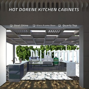 Meilleure Vente 2024 : Plans de conception d'intérieur pour cuisines modernes avec comptoirs en quartz Dorene, armoires d'extérieur prêtes à assembler et crédences, pour l'aménagement extérieur - Product Image 2