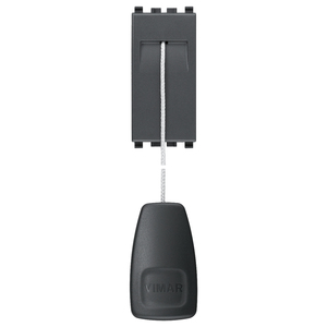 Vimar <b>Push</b> <b>Button</b> Pull Cord <b>Switch</b> 10A Grey 6 Inch Length Wall Mounted - Product Image 1