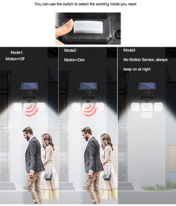 333LED Solarlamp Buiten Bewegingsmelder Menselijke Inductie Verstelbare Kop IP65 Waterdicht Multifunctionele Solar Wandlampen - Product Image 5