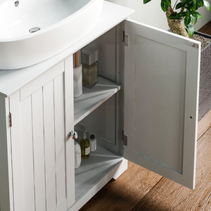 Chine <span class=keywords><strong>pas</strong></span> <span class=keywords><strong>cher</strong></span> petite taille moderne rustique classique <span class=keywords><strong>bois</strong></span> salle de bain piédestal sous évier vanité base armoire - Product Image 4