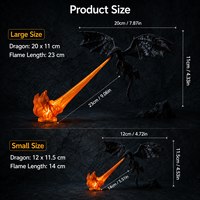 Lampe LED Dragon Souffleur de Feu Imprimée en 3D, Décoration de Bureau Fantaisie, Figurine de Collection, Cadeau