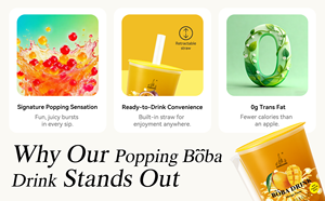 Fabbrica globale fornitore all'ingrosso 350ml tazza di frutto della passione bolla di latte Boba tè bevande bevande per il frullato bevanda Dessert - Product Image 4