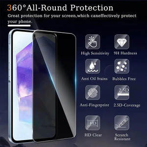 Protector de Pantalla de Privacidad para <span class=keywords><strong>Samsung</strong></span> A55 5G A54 A53 A52 A33 A34 A35 A25 A22 A32 A15 A14 A13 A01 A05s A04S A03 A02, Cristal Antiespía - Product Image 4