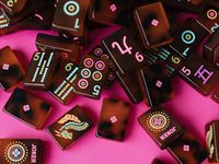 Woodland Mahjong Society Joy Tiles Tortoise Shell Monocouche Acrylique Personnalisé Gravé 160 American Mahjong Tiles Set
