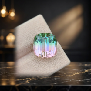 Tourmaline naturelle bicolore 10,20 CT, excellente taille coussin, clarté loupe, provenant d'Afghanistan, 11x10,92x9,50mm - Product Image 3