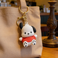 Llaveros de PVC de Alta Calidad al por Mayor con Diseño de Perrito de Dibujos Animados, Adornos Creativos para Bolsos, Llaveros de Plástico de Animales Pequeños, Regalos de Cumpleaños