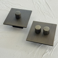 Nouvelle prise double standard britannique 16A, prise allemande, française, européenne, interrupteur à bouton-poussoir, ports USB-C, cadre en acier inoxydable, style rétro, gris