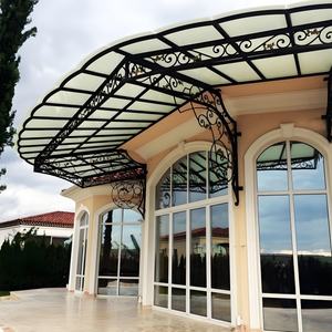 Stile europeo in <span class=keywords><strong>ferro</strong></span> battuto baldacchino Villa parasole in acciaio struttura in <span class=keywords><strong>vetro</strong></span> baldacchino davanzale della finestra a baldacchino personalizzato vendita calda - Product Image 4