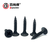 Vis à cloisons sèches métriques galvanisées à tête trompette noire pleine taille, filetage standard, fabriquées en Chine sur mesure