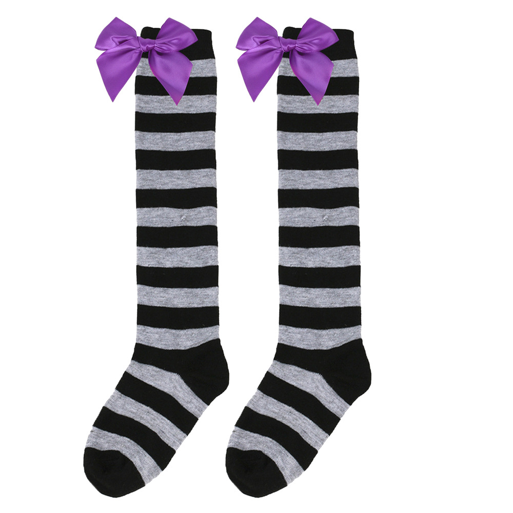 76#gray-black stripe/purple knot