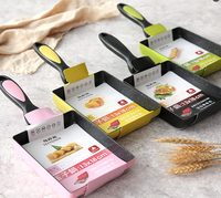 Nouvelle poêle à Tamagoyaki antiadhésive prête à l'emploi avec poignée en plastique amovible, compatible four, pour omelettes, steaks, camping, sans PTFE, OEM disponible