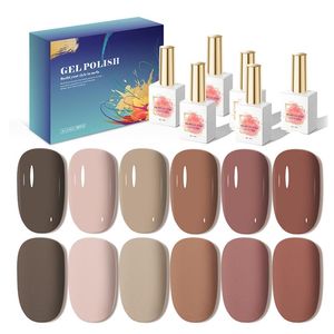 AILANUO Nouvelle Arrivée Professionnel 6 Couleurs Maillard Nail Gel Vernis Collection Conception Libre ODM/OEM Privé Unique Marque Bouteille - Product Image 1
