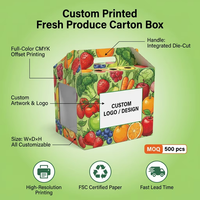 Boîte à fruits personnalisée, respirante, portable, avec poignée, pour pommes, fraises, cerises, emballage cadeau