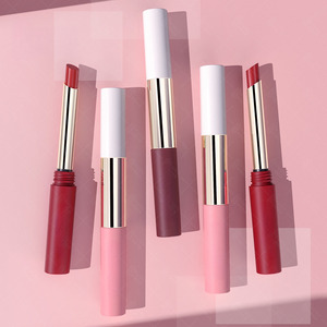 Tubo <span class=keywords><strong>de</strong></span> Lápiz Labial <span class=keywords><strong>de</strong></span> Plástico y Aluminio, Pequeño, Delgado, con Tacón Redondo, para Maquillaje, Envase Vacío para Lápiz Labial - Product Image 1