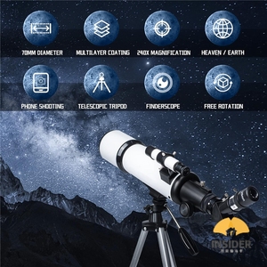 Kính thiên văn khúc xạ thiên văn 60080mm với AZ mount, thị kính 24x-180x, dành cho người mới bắt đầu Stargazer (Thiên Văn Học) - Product Image 3