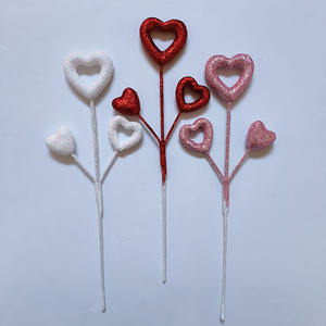 ของตกแต่งบ้านรูปหัวใจสำหรับวันวาเลนไทน์  แบบก้านกลวง  วัสดุโฟมกลิตเตอร์  สำหรับตกแต่งงานปาร์ตี้ - Product Image 4