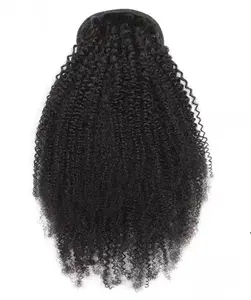 Wholesale 22inch Natural Curly Hair Instant Ponytail Hair Extension Elastic Band Drawstring Hairpieces Afro Puff Ponytail