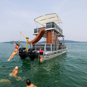 Nhà Máy Trực Tiếp Tùy Chỉnh 27 Ft Sang Trọng Hai Tầng Phao Thuyền Sợi Thủy Tinh Động Cơ Hàn Đa Năng Ngoài Trời Nước Giải Trí - Product Image 2