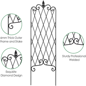 Treillis <span class=keywords><strong>de</strong></span> <span class=keywords><strong>jardin</strong></span> décoratif en métal, support <span class=keywords><strong>de</strong></span> grimpement en treillis diamanté pour roses et clématites, treillis pour plantes en pot et vignes, vente en gros - Product Image 3
