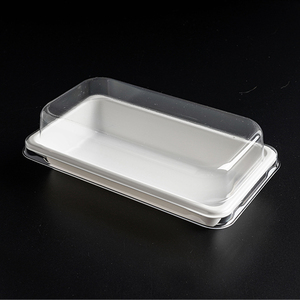 White Black Base Tray Mini Plastic Container Disposable Packaging Box For Slice Cake