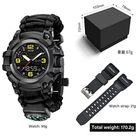 Montre de survie extérieure 2026 pour homme, analogique-numérique, double fuseau horaire, électronique, étanche, sportive, tactique, ensemble