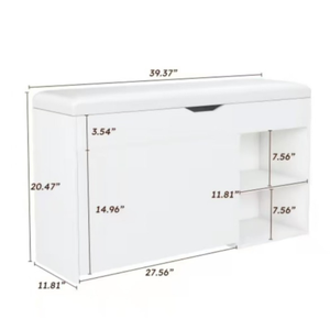 <span class=keywords><strong>Meuble</strong></span> porte-<span class=keywords><strong>chaussures</strong></span> moderne en bois avec coussin de siège souple <span class=keywords><strong>Petit</strong></span> <span class=keywords><strong>meuble</strong></span> d'entrée pour la maison ou l'appartement - Product Image 5