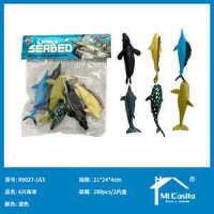 M.Costa Ocean Animal Toys 6 Pieces Plastic Dolphin Set For Kids Playtime - Product Image 1