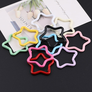 Mosquetón con Hebilla de Resorte en Forma de Estrella Color Macaron, de Aleación de Zinc, Accesorio DIY para Llaveros, Bolsos y Fabricación de Joyas - Product Image 1