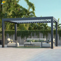 Pergola Bioclimatique Motorisée en Aluminium 3x3 avec Lamelles Latérales Extérieures Rétractables pour Terrazzo