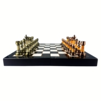 Échiquier pliable portable de 16,5 pouces, motif marbre luxueux, écologique, durable, artisanal, boîte à échecs