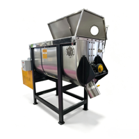 Mélangeur à ruban horizontal industriel de 500 kg, machine de mélange de poudre en acier inoxydable sur mesure pour les applications alimentaires, chimiques et de peinture