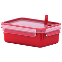 Boîte à lunch rectangulaire en plastique sans BPA avec clips de verrouillage, compatible micro-ondes, récipient de stockage alimentaire, boîte de préparation des repas pour la maison et le bureau