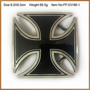 经典休闲时尚西部牛仔皮带扣锌合金十字皮带扣男士配件 - Product Image 2