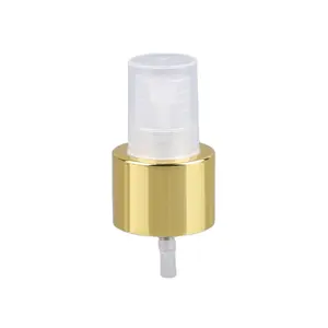 Pulverizador de alumínio, venda quente, brilhante, ouro, pulverizador de perfume, 24/410, 18mm, 20mm, 24mm, 28mm, 410, pulverizador fino de perfume, pulverizador de névoa