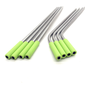 Pailles à boire en acier inoxydable, 241 pièces, avec brosse de nettoyage et pointes de Silicone, accessoires de Bar, 8mm x 100mm(l), vente en gros - Product Image 3