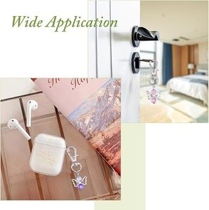 Consegna Rapida Portachiavi <span class=keywords><strong>con</strong></span> Angelo Custode e Pietra Portafortuna, Bomboniera per Matrimonio, Regalo di Battesimo per Donne, Pronto per la Spedizione - Product Image 6
