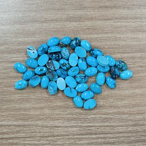 LANGYUE Cabochons belakang datar batu sintesis bulat murni pirus alami dari Guangdong untuk pembuatan cincin - Product Image 4