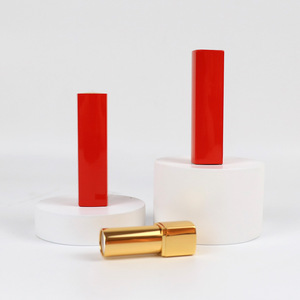 Envase para Lápiz Labial de 3.5g, Metálico, Rojo, Elástico, Cuadrado, Envases Cosméticos Vacíos para Lápiz Labial - Product Image 1