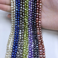 Perles d'eau douce colorées de 5-6 mm, perles baroques à trou percé, perles en vrac pour la création de bijoux, fabrication artisanale DIY, approvisionnement en gros