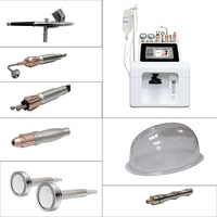 Machine de beauté 9 en 1 à oxygène et diamant pour dermabrasion, aspiration, élimination des points noirs, jet peel, hydrogène et hydrodermabrasion