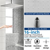 Système de douche moderne en laiton brossé pour villa, avec pommeau de pluie supérieur, jets doux et douchette à main, fixation murale, garantie 5 ans, pour appartement