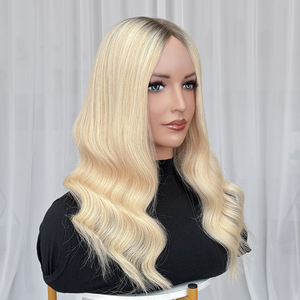 Ready to Ship Glueless <b>Wigs</b> Light Blonde Virgin Human Hair <b>Wigs</b> 5x5 Mono Top Human Hair <b>Wigs</b> for Women Hair Loss - Product Image 3