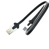 Kabel Data Pengisian Daya USB A ke Micro USB 5P Hitam Pabrik