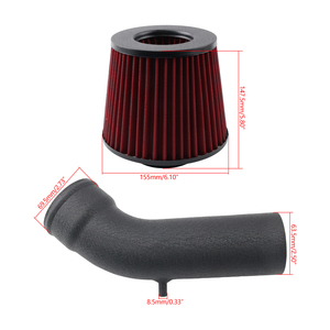 Kit d'admission d'air froid à haut débit pour Audi <span class=keywords><strong>A1</strong></span> 1.4 <span class=keywords><strong>TFSI</strong></span> <span class=keywords><strong>122</strong></span> CV (2010 et plus) (AD-A101) AIM103-BK-RD - Product Image 6