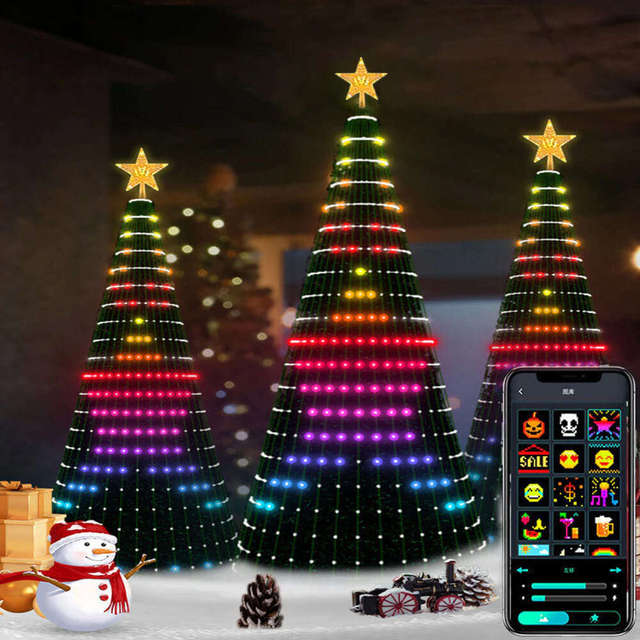 Smart Christmas Tree LED String Lights XMAS Topper Star Holiday Gift Home Party Decoration Outdoor IP65 App Music Remote Control